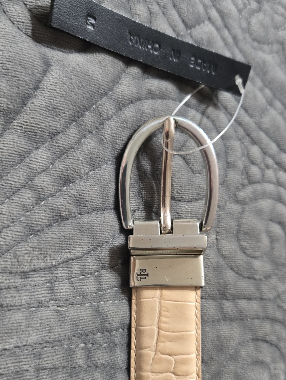Lauren Ralph Lauren Crocodile Embossed Belt NWT